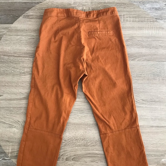 H&M Rust Coloured Skinny Pants w/ Zipper - Picture 3 of 6